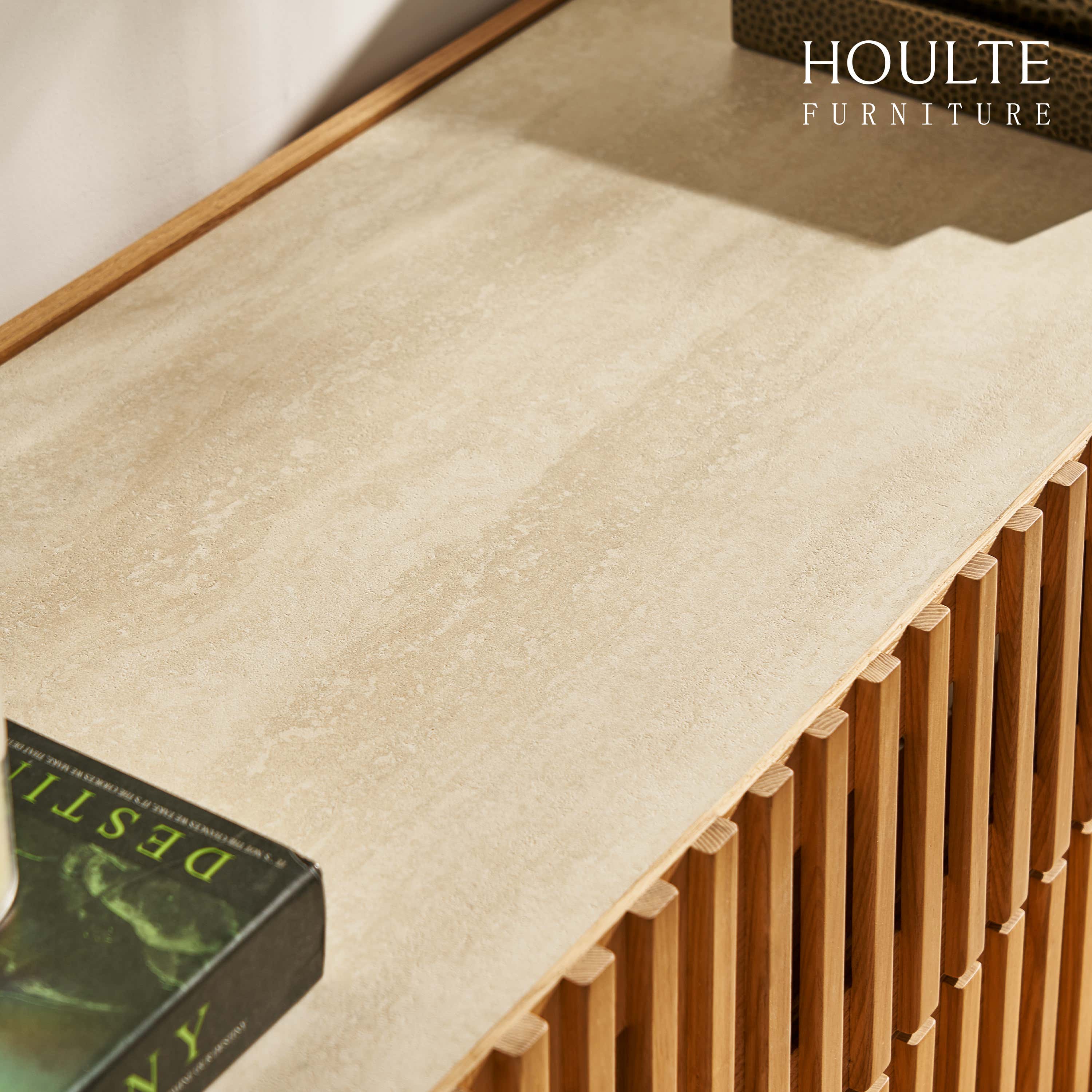 Isla Oak Sintered Stone Media Console 80"