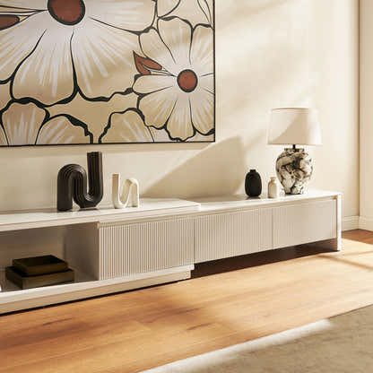 Celia Burnt Stone Media Console And Coffee Table Set