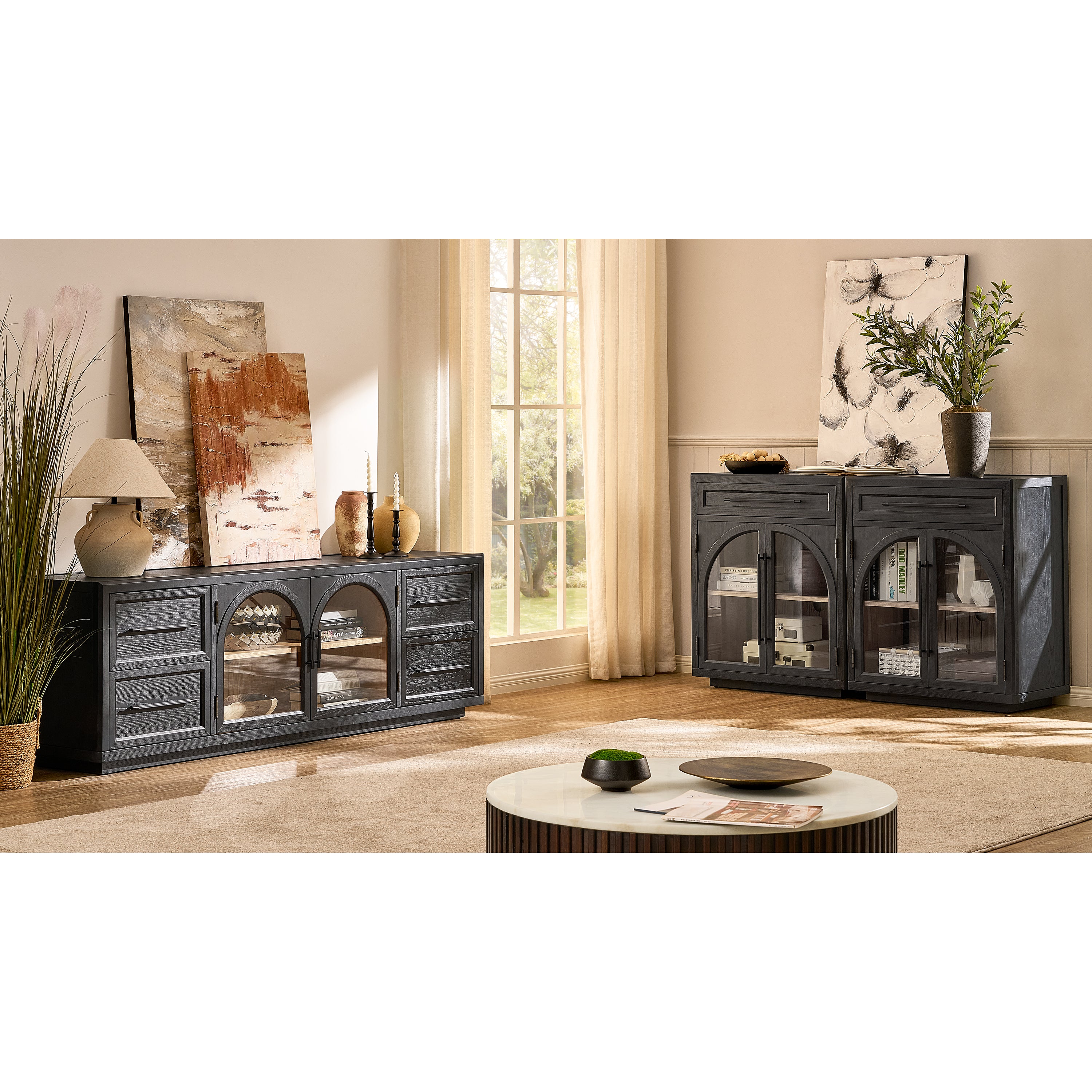 Alvar Oak Media Console 80"W
