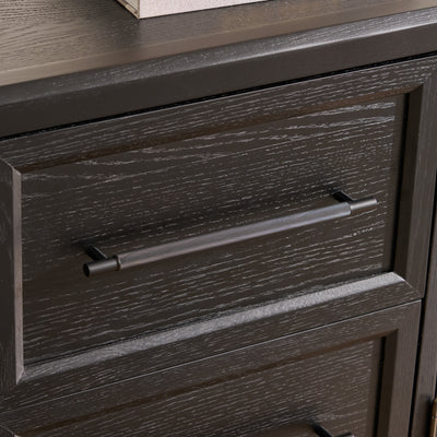 Alvar Oak Media Console and Sideboard Set