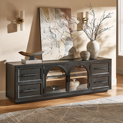 Alvar Oak Media Console and Sideboard Set