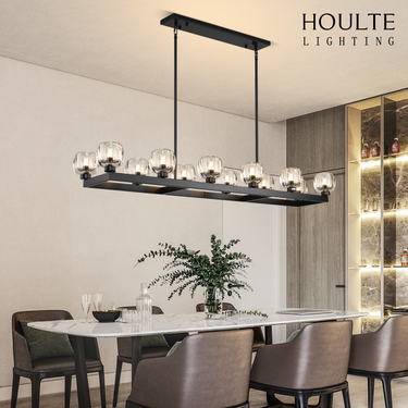 Vellum Rectangular Chandelier 59"L