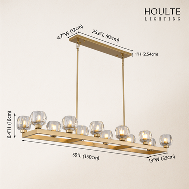 Vellum Rectangular Chandelier 59"L