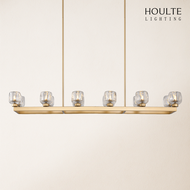 Vellum Rectangular Chandelier 59"L