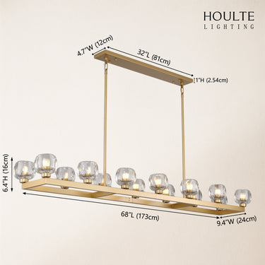 Vellum Rectangular Chandelier 68"L