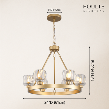 Vellum Round Chandelier 24"D