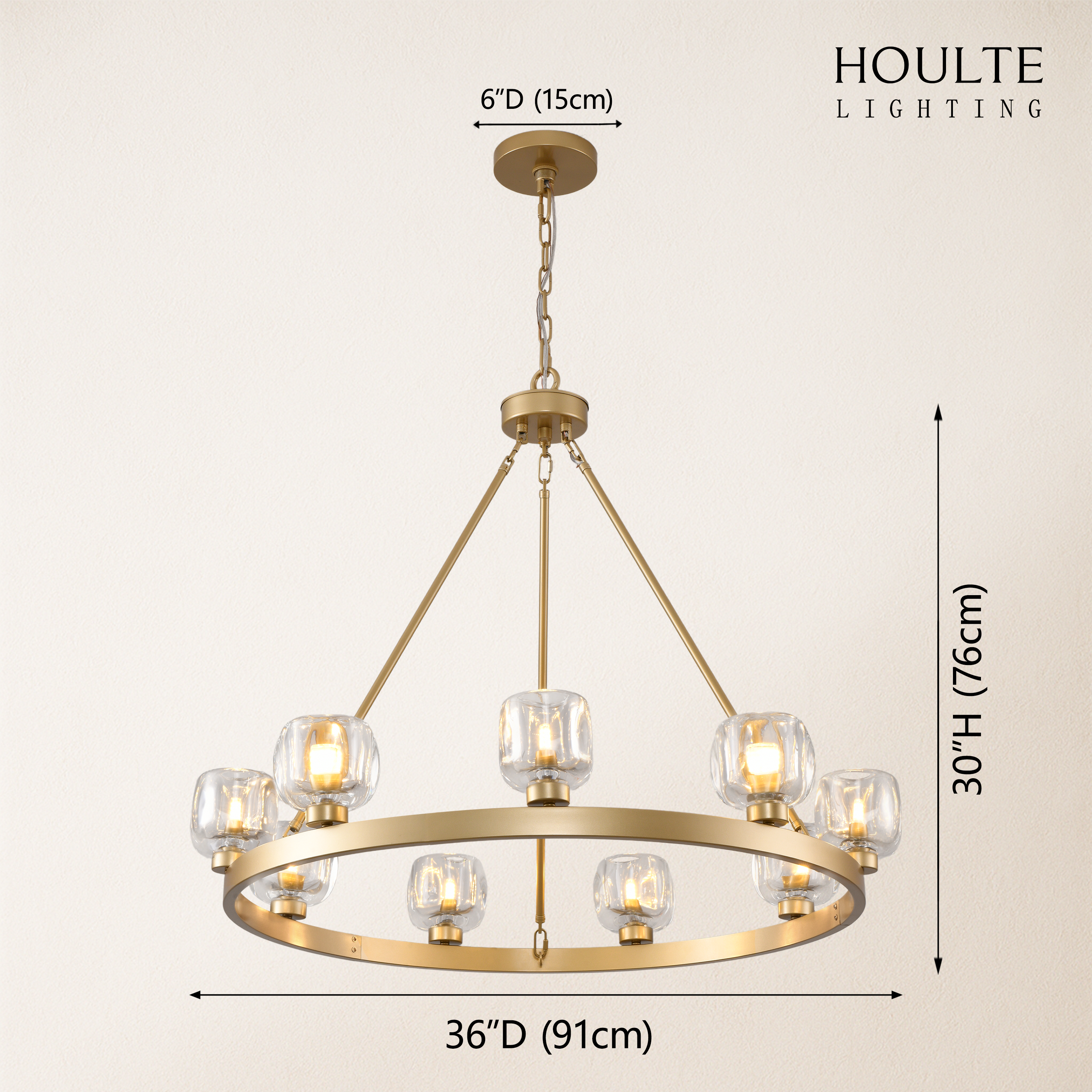 Vellum Round Chandelier 36"D