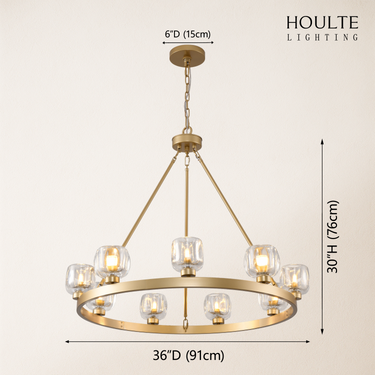 Vellum Round Chandelier 36"D