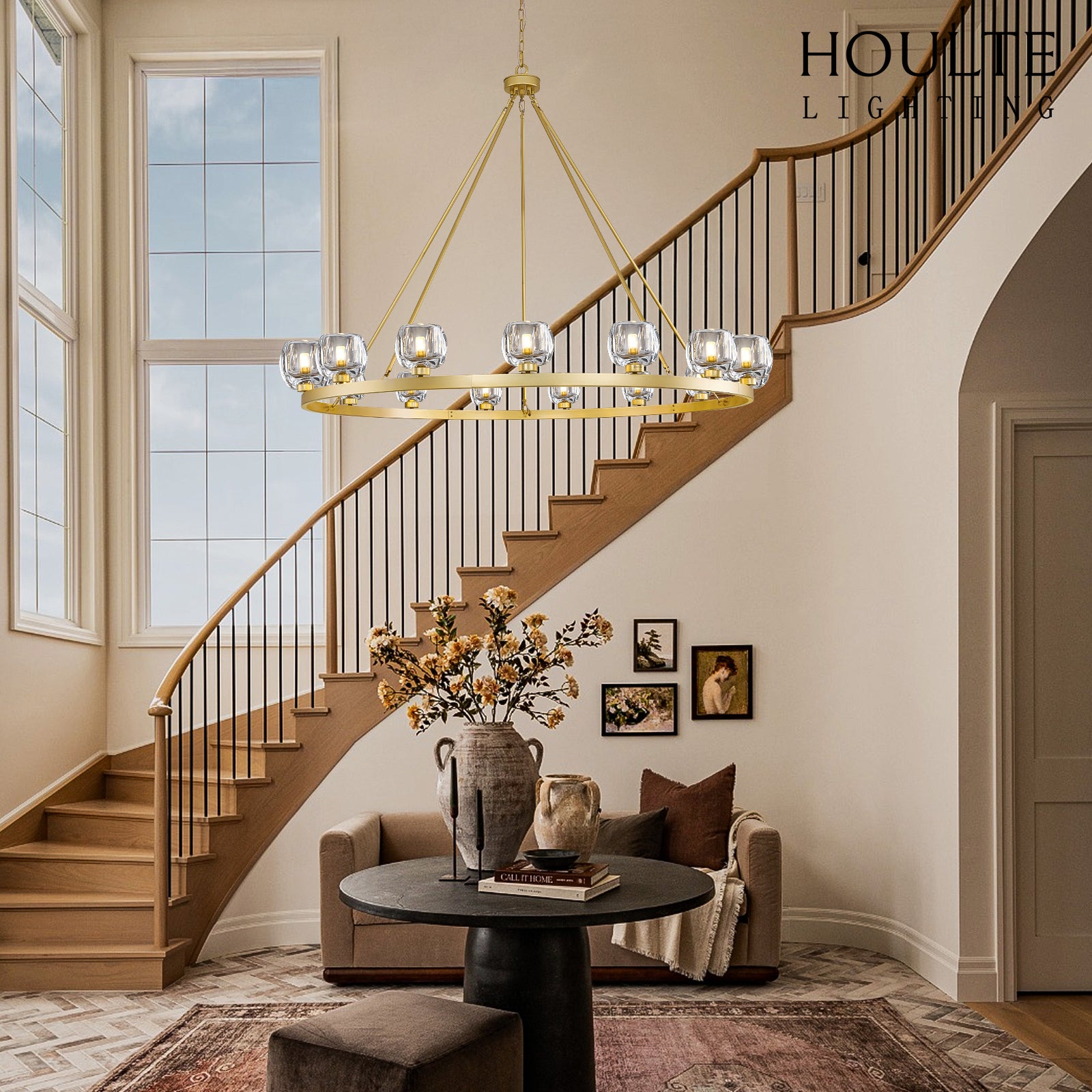 Vellum Round Chandelier 48"D