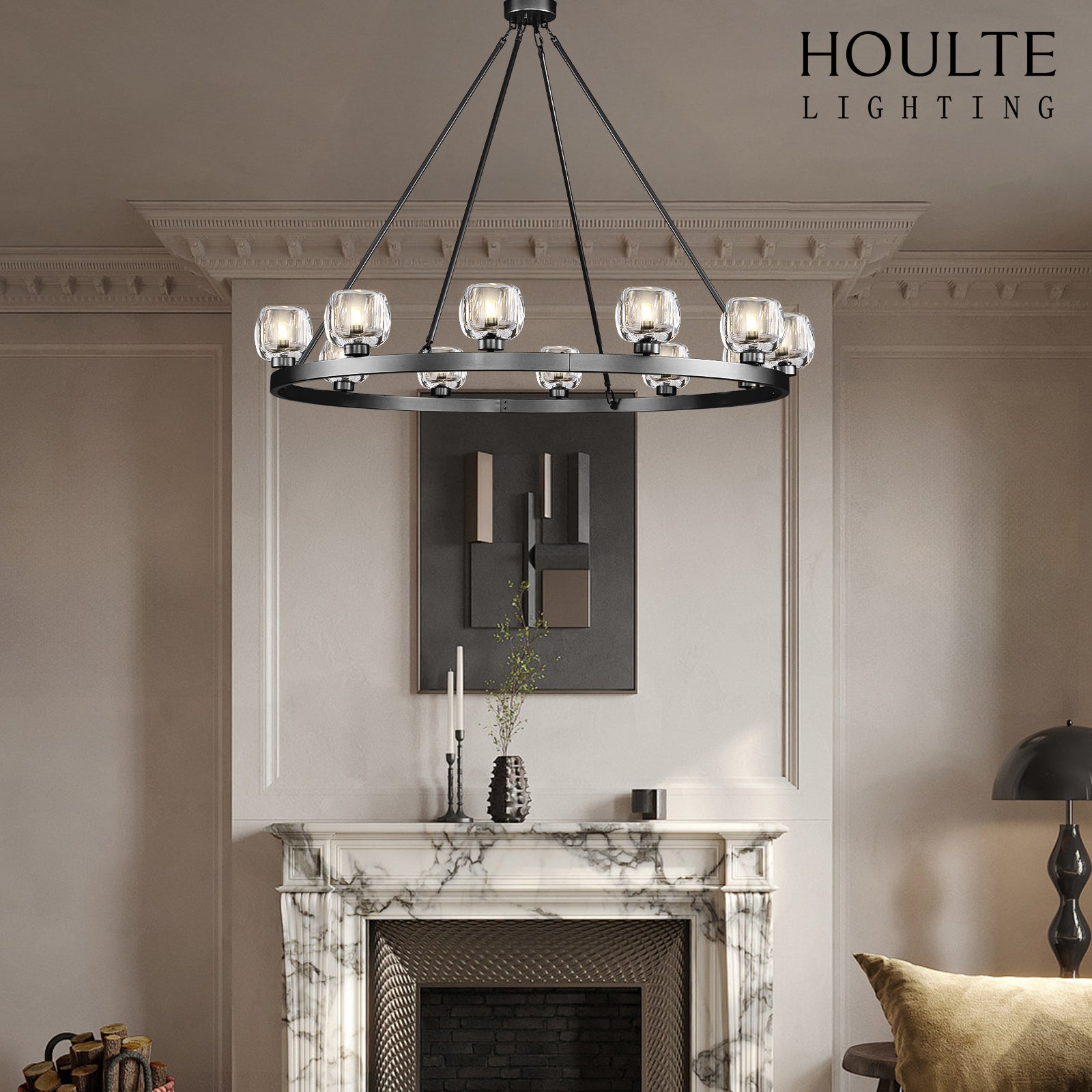 Vellum Round Chandelier 48"D