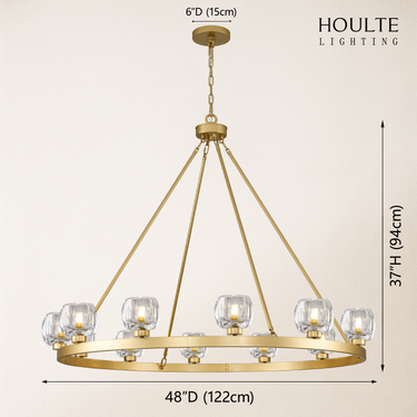 Vellum Round Chandelier 48"D