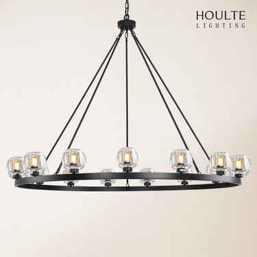 Vellum Round Chandelier 59"D