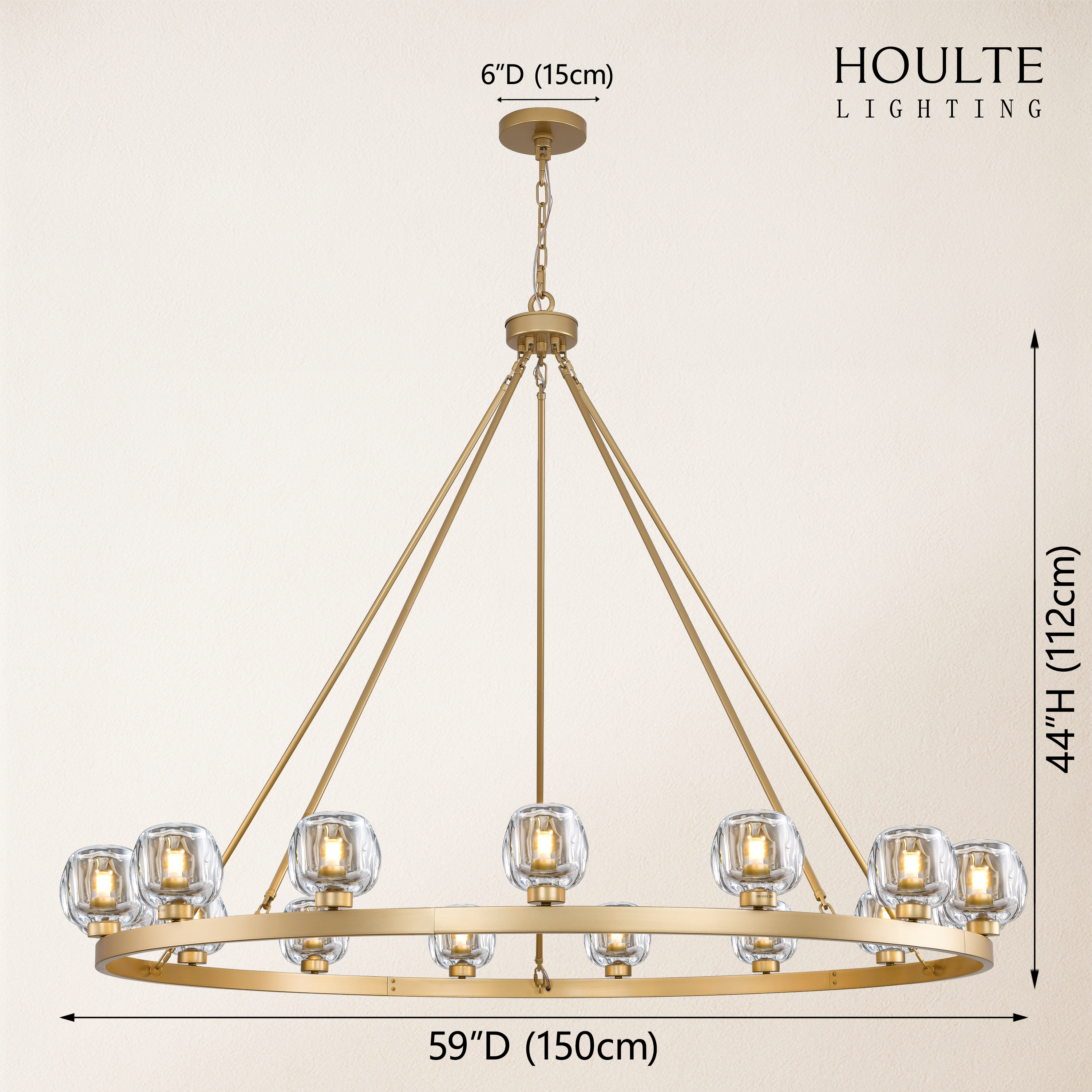 Vellum Round Chandelier 59"D