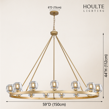 Vellum Round Chandelier 59"D