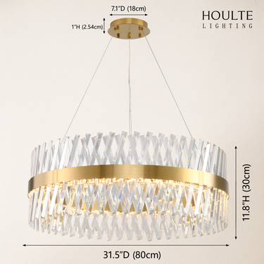 Vetro Prism Crystal 2-Tier Chandelier 31.5"L