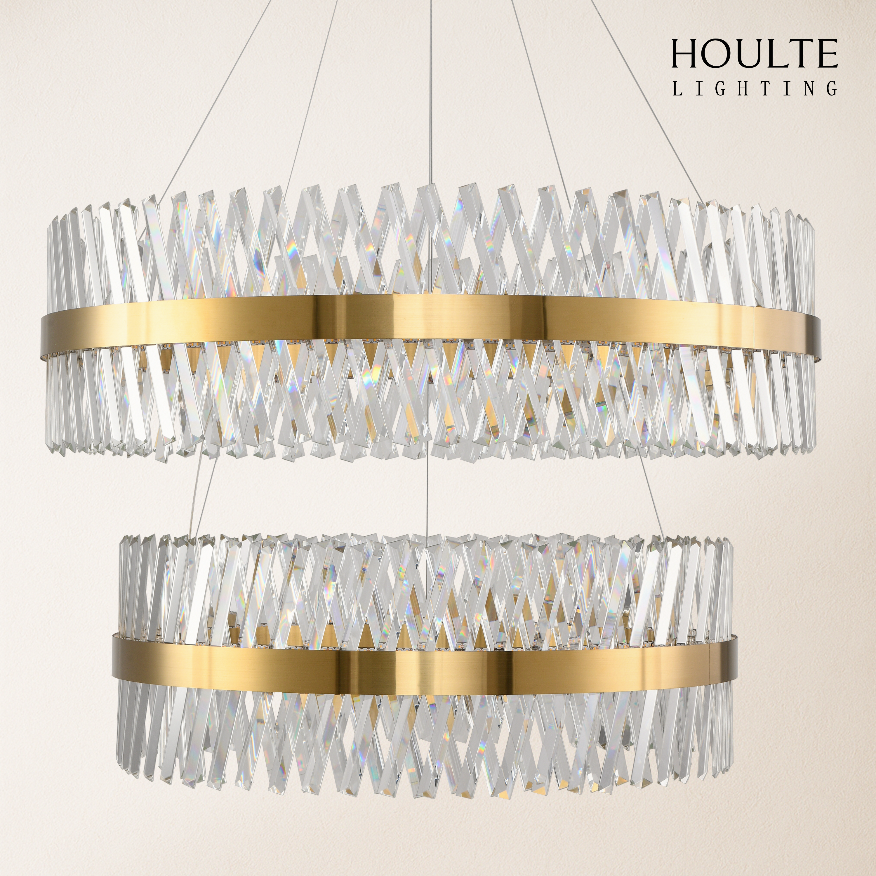 Vetro Prism Crystal 2-Tier Chandelier 40" L