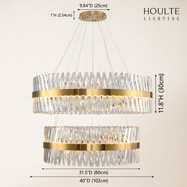 Vetro Prism Crystal 2-Tier Chandelier 40" L