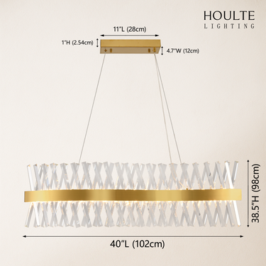 Vetro Prism Crystal Rectangular Chandelier 40"L