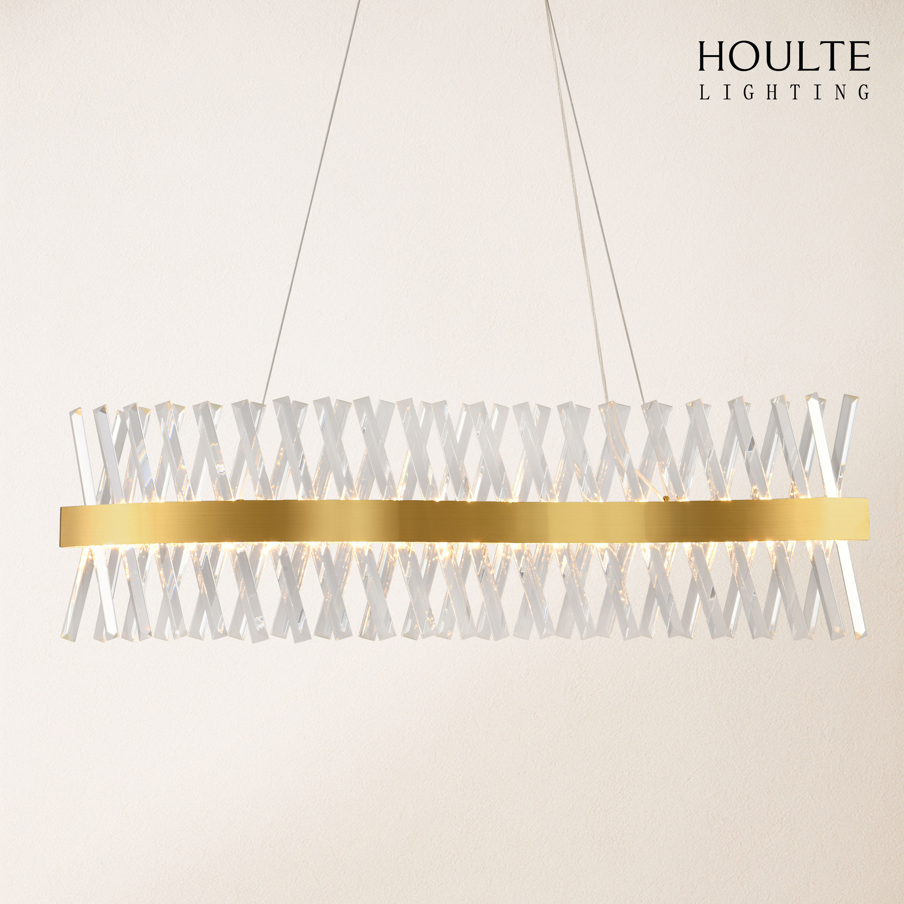 Vetro Prism Crystal Rectangular Chandelier 40"L