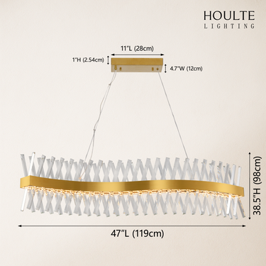 Vetro Prism Crystal Rectangular Chandelier 47"L