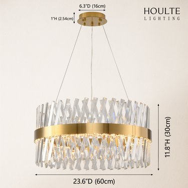 Vetro Prism Crystal Round Chandelier 23.6"D