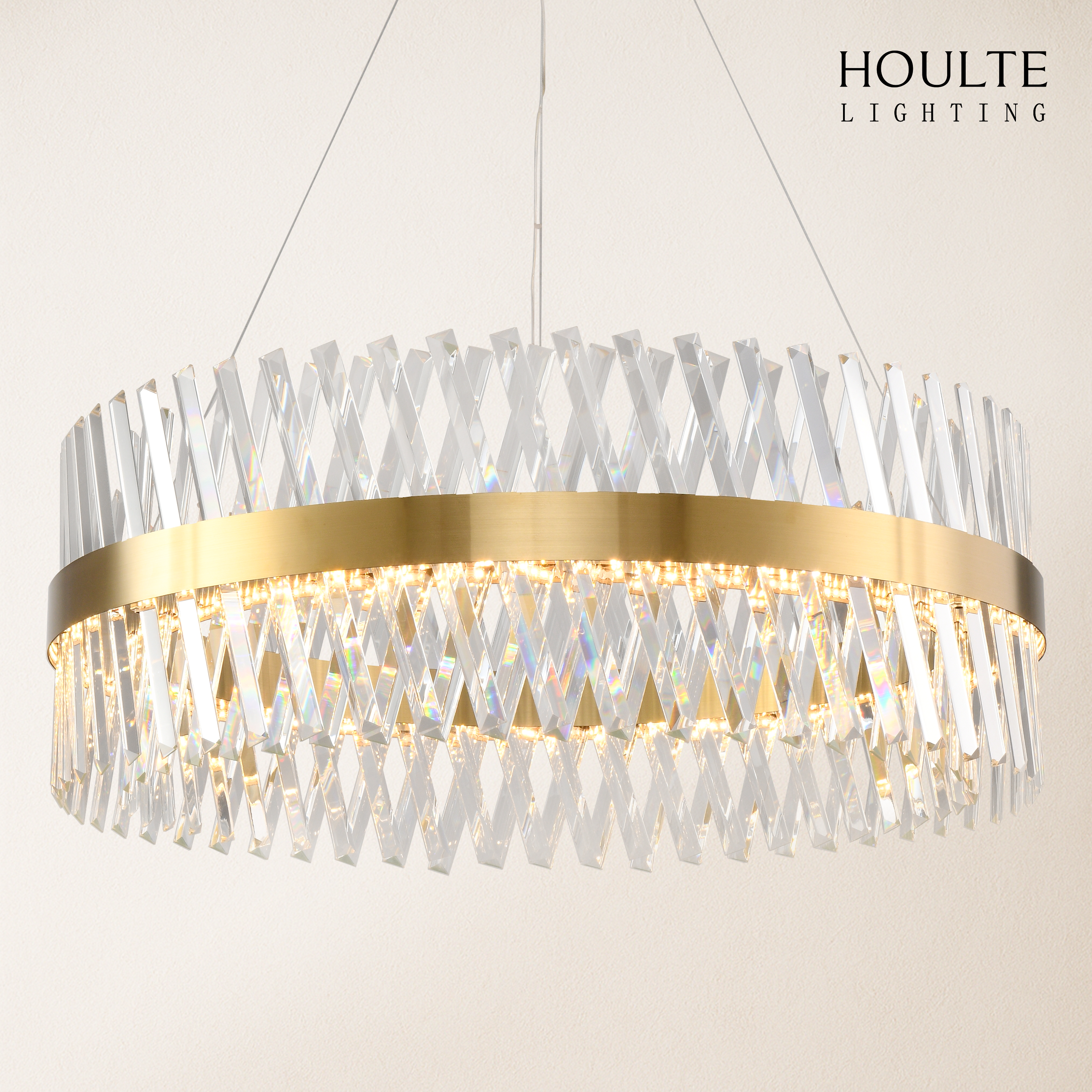Vetro Prism Crystal Round Chandelier 31.5"D