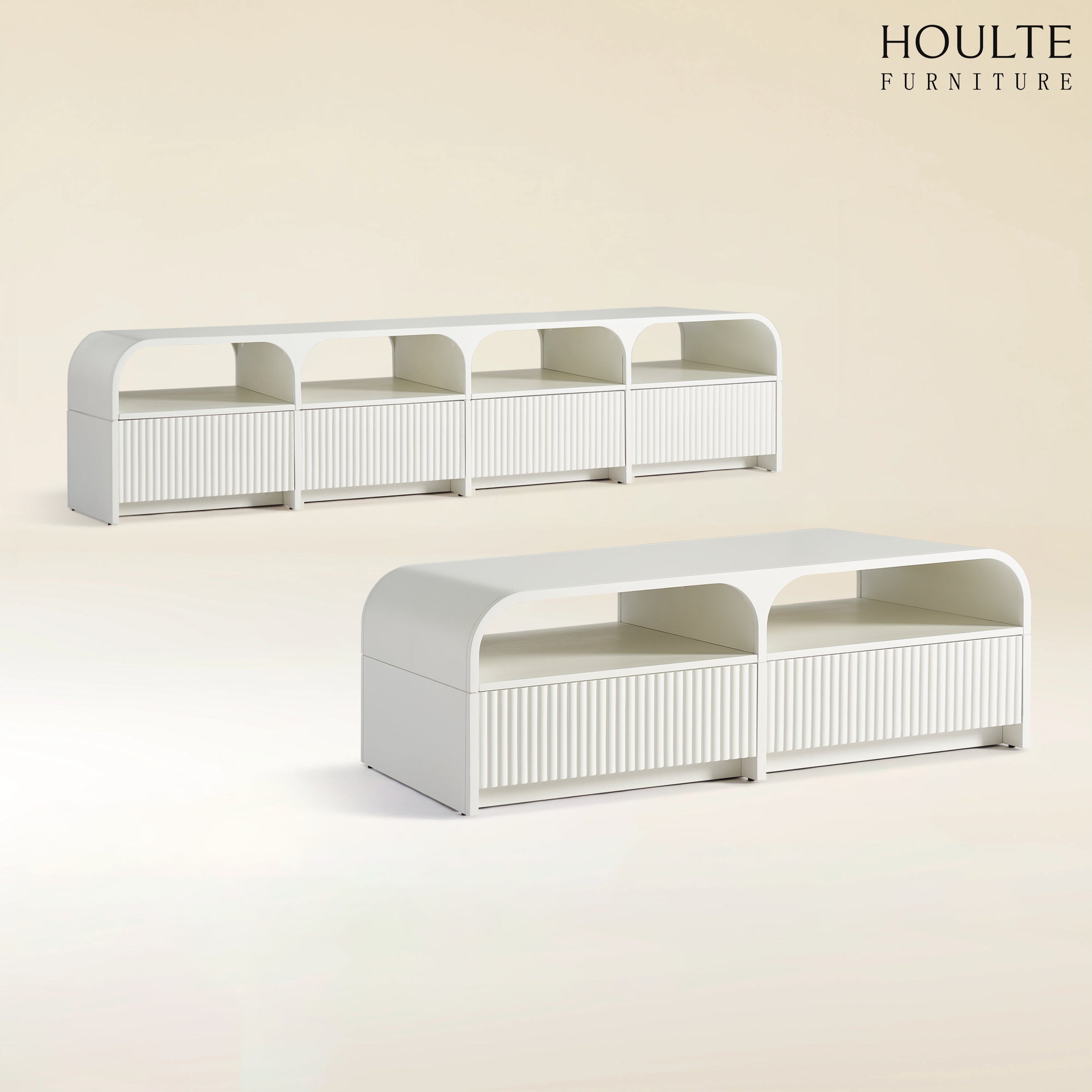 Naru Media Console and Coffee Table Set