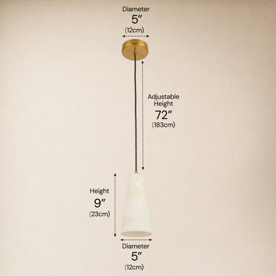 Capus Conical Resin Pendant 9''H