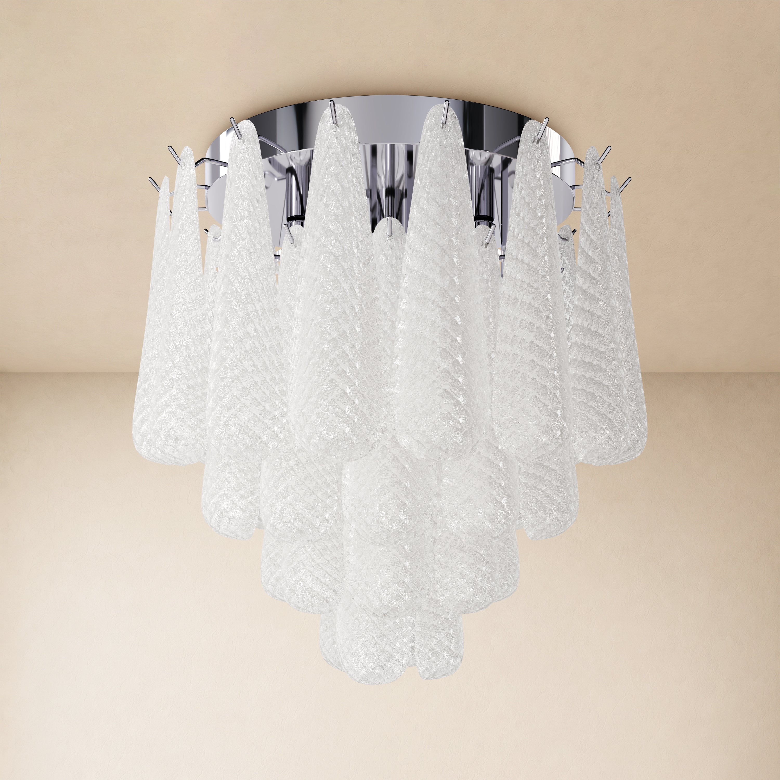 Veloria Murano Glass Leaf Flush Mount 20"D
