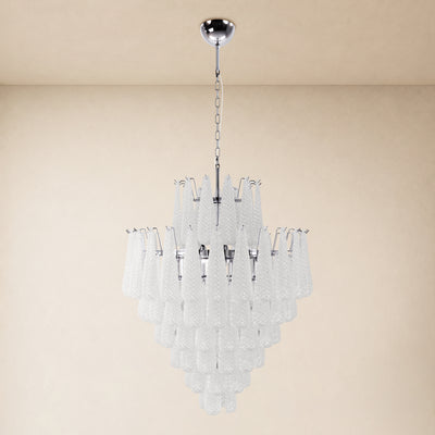 Veloria Murano Glass Leaf Tiered Chandelier 32"D