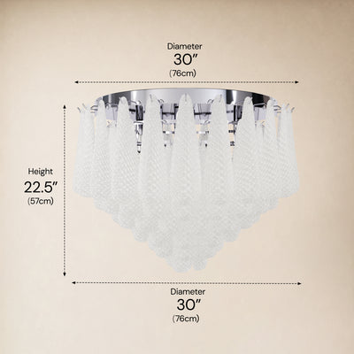 Veloria Murano Glass Leaf Flush Mount 30"D