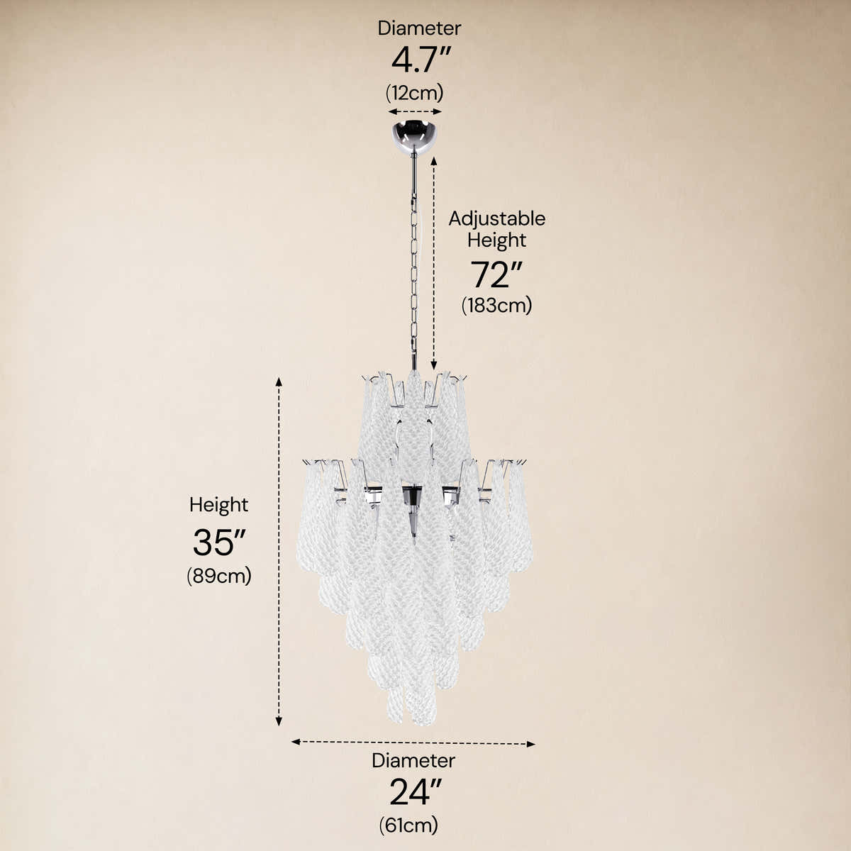 #Glass_White,Finish_Silver,Size_24" dimensions 4