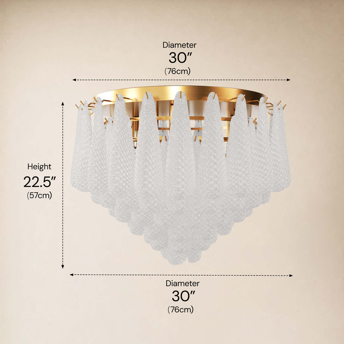 #Glass_White,Finish_Gold,Size_30" dimensions 3
