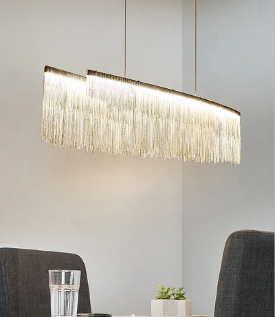 Teresa Cadena Metal Tassel Dining Room Light 47"W