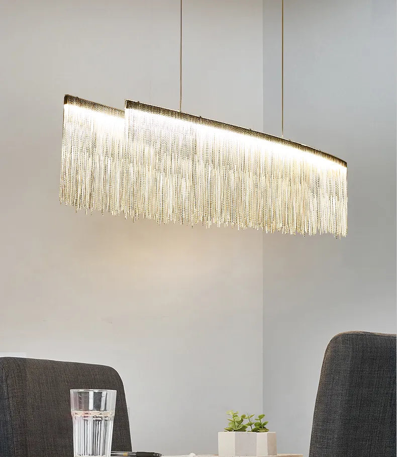 Teresa Cadena Metal Tassel Dining Room Light 47"W