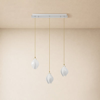 Veylune Ceramic Flower Cluster Rectangular Chandelier 19.7"-60"W 