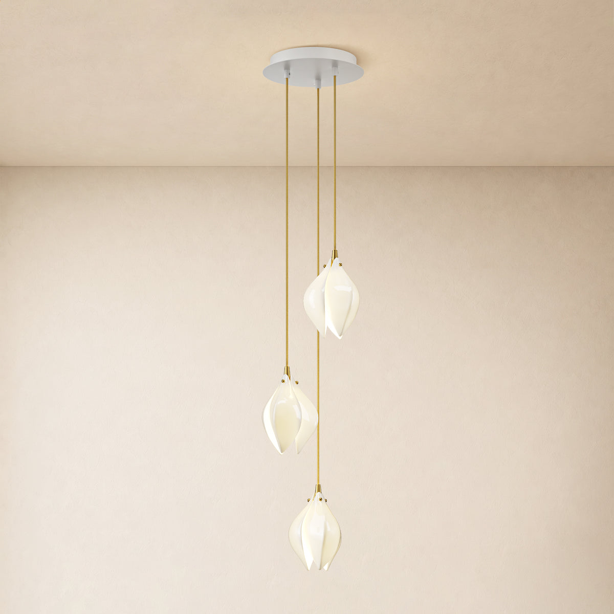 Veylune Ceramic Flower Cluster Chandelier 8"-48"D #Finish_White,Size_8"D