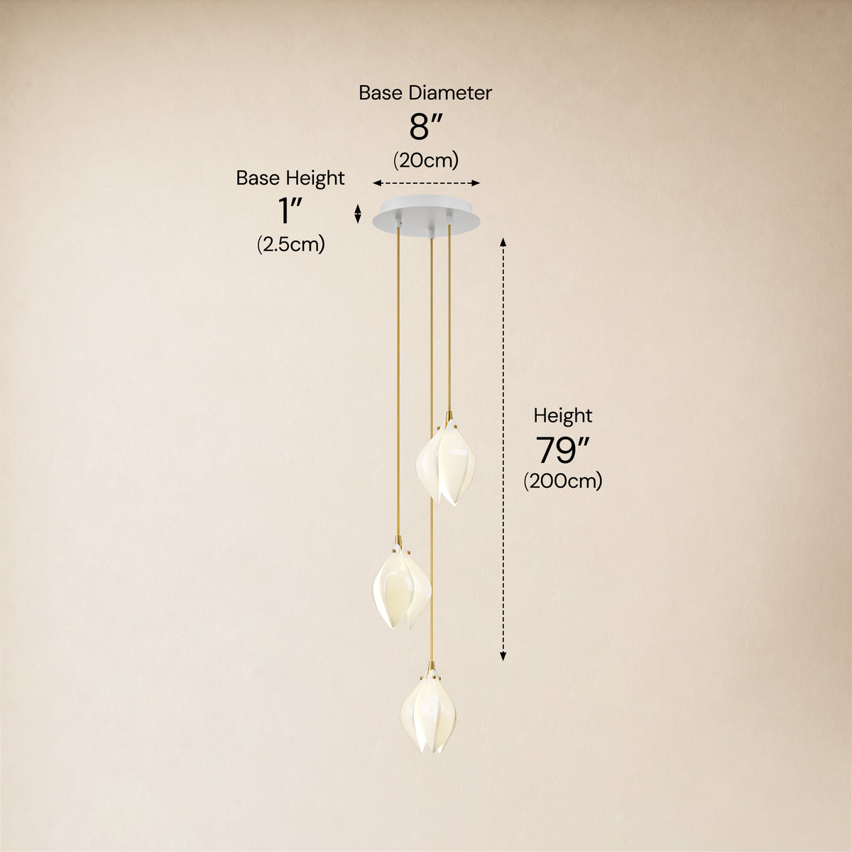 Veylune Ceramic Flower Cluster Chandelier 8"-48"D 