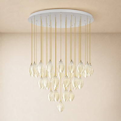 Veylune Ceramic Flower Cluster Chandelier 8"-48"D 
