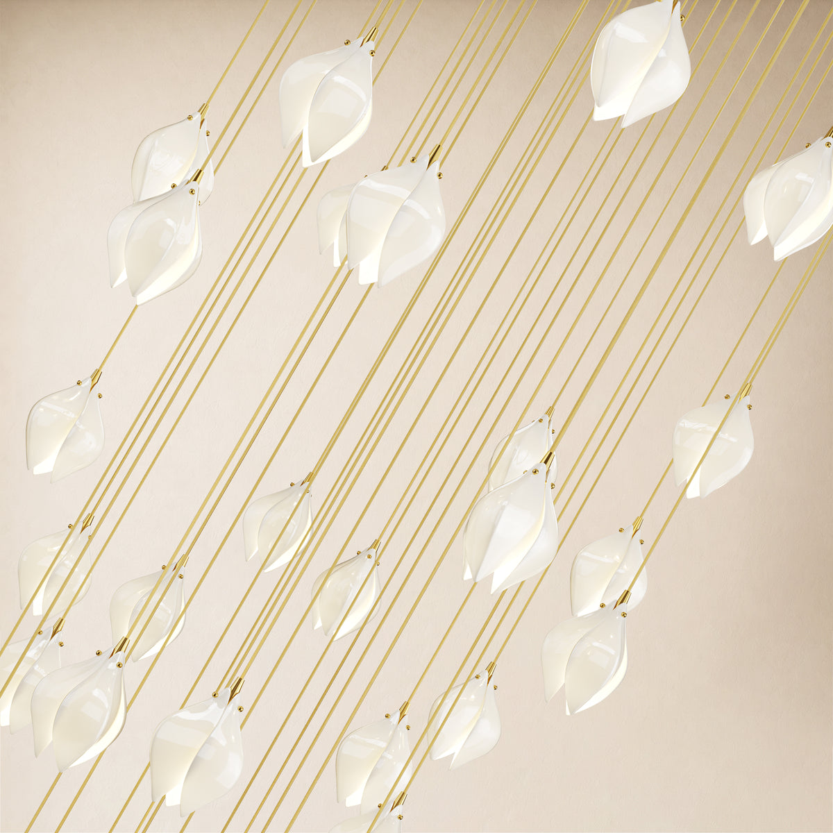 Veylune Ceramic Flower Cluster Chandelier 8"-48"D