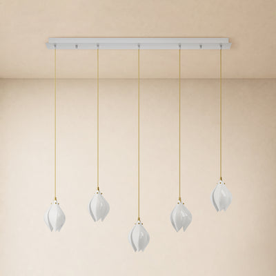 Veylune Ceramic Flower Cluster Rectangular Chandelier 19.7"-60"W 