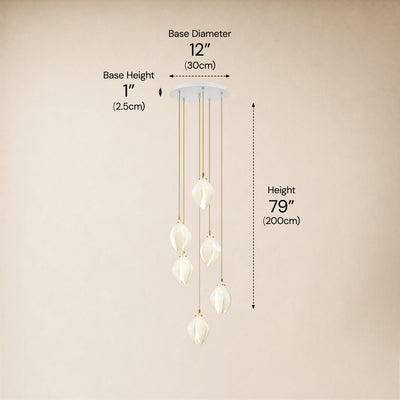 Veylune Ceramic Flower Cluster Chandelier 8"-48"D 