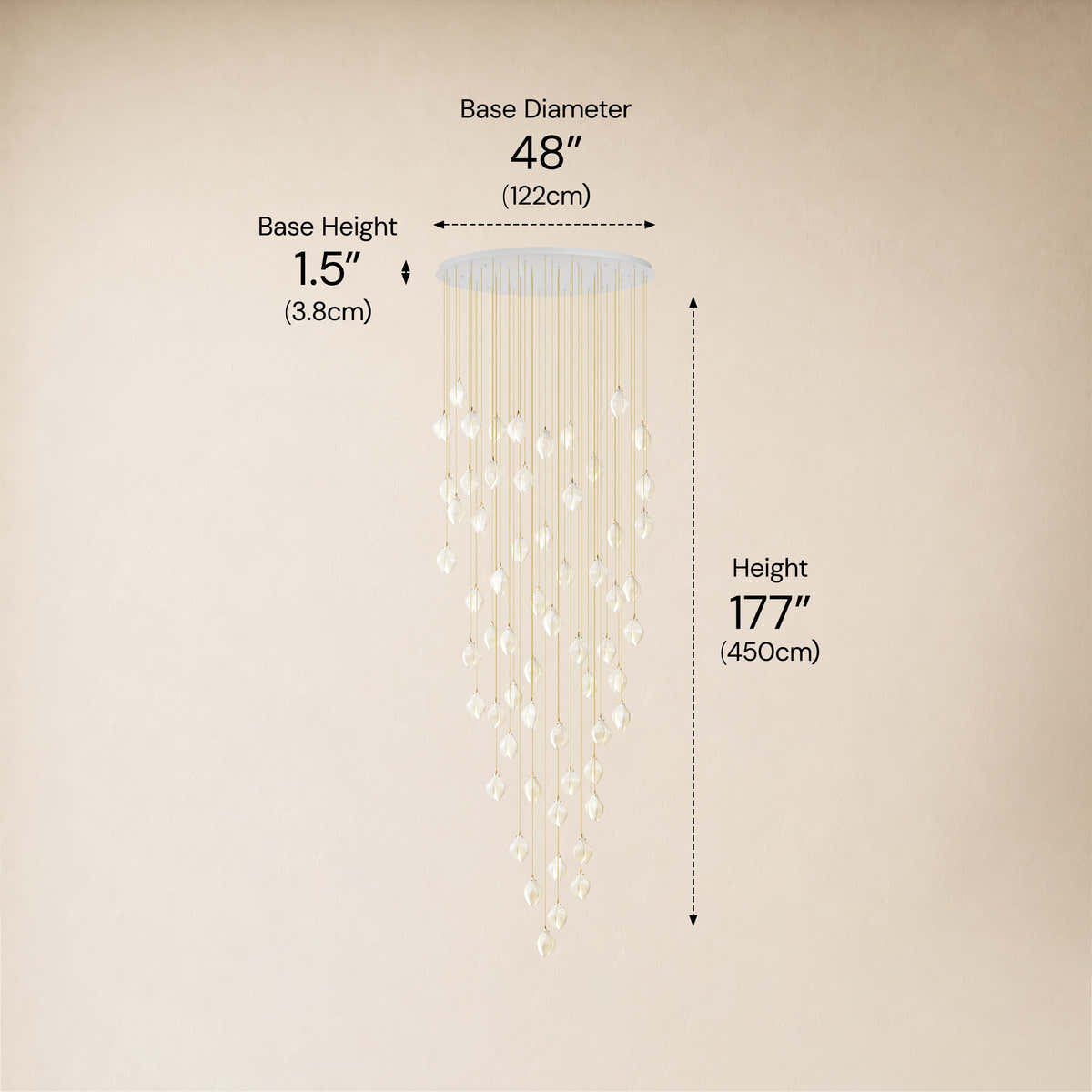 Veylune Ceramic Flower Cluster Chandelier 8"-48"D #Finish_White,Size_48"D dimensions 14