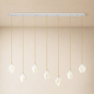Veylune Ceramic Flower Cluster Rectangular Chandelier 19.7"-60"W 