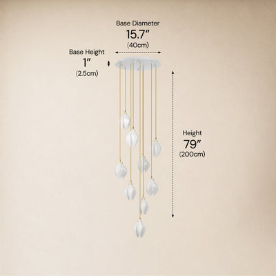 Veylune Ceramic Flower Cluster Chandelier 8"-48"D 
