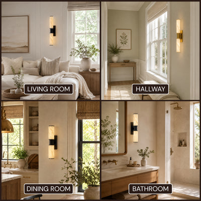 Nuvarelle Resin Double Cylinder Wall Sconce 15.8" 22"H