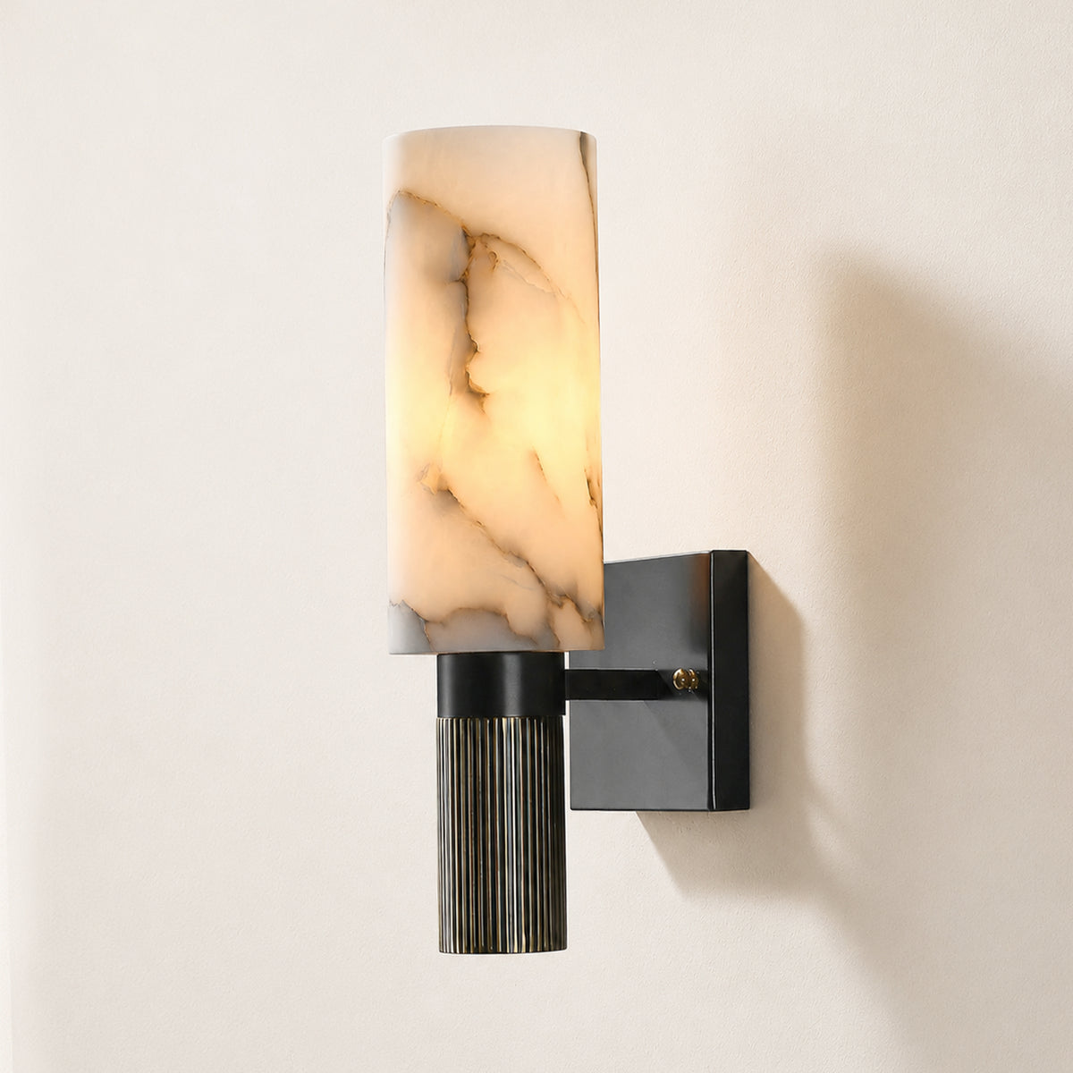 Xelora Alabaster Torch Wall Sconce