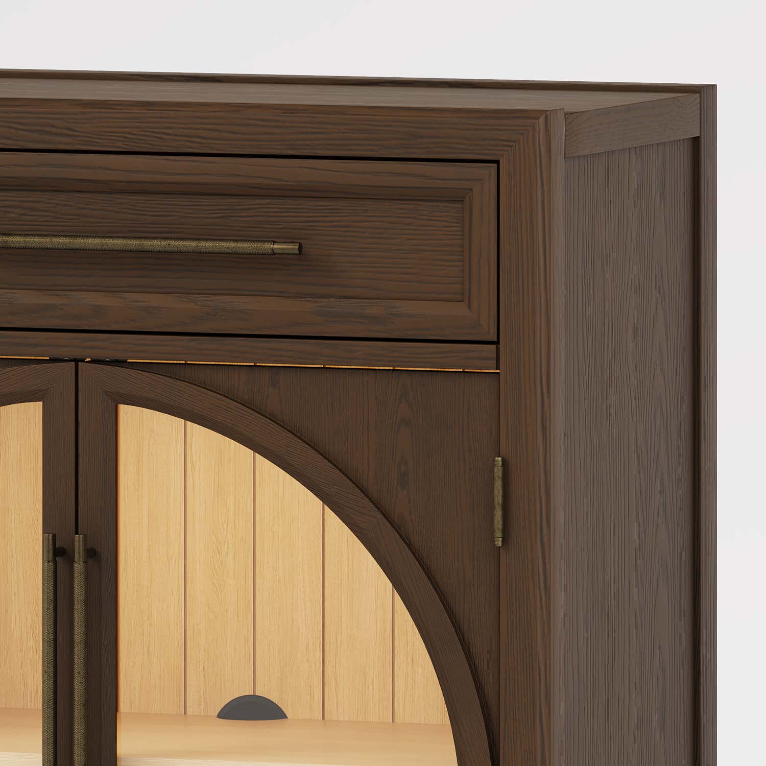 Alvar Arched 32" Oak Storage Cabinet with Drawers