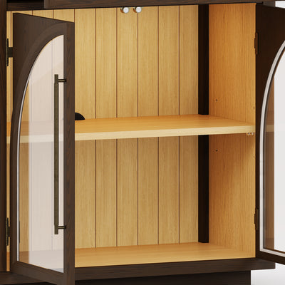 Alvar Arched 30" Oak Storage Cabinet with Drawers