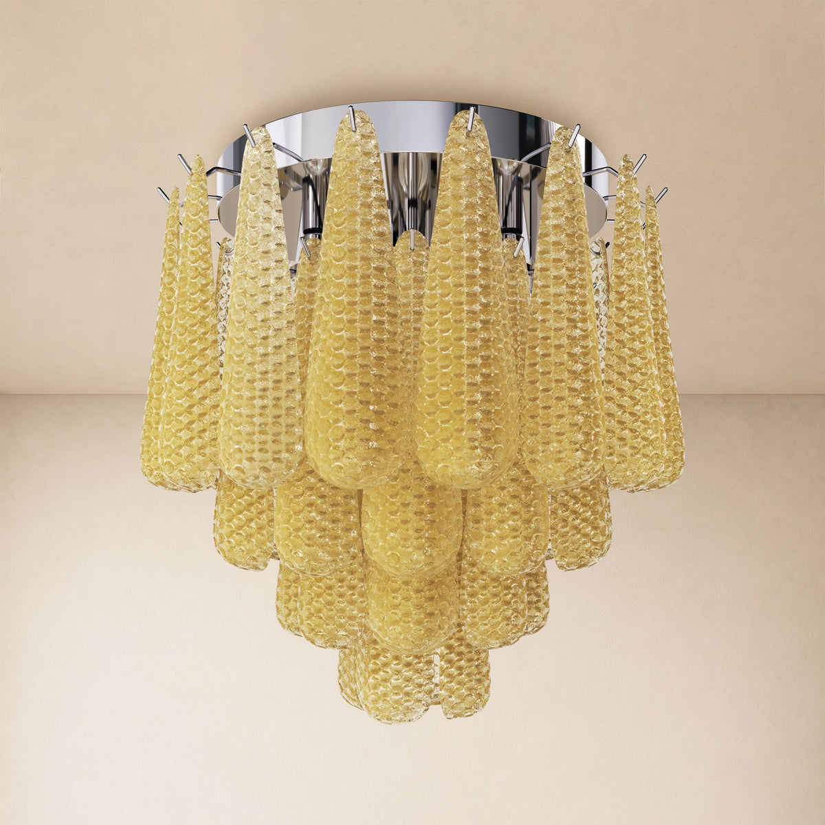 Veloria Murano Glass Leaf Flush Mount 20"D